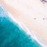 Aerial drone view of Doo Beach, Rote Island