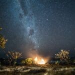 Stargazing by a bonfire under the Milky Way at Boa Vida Rote