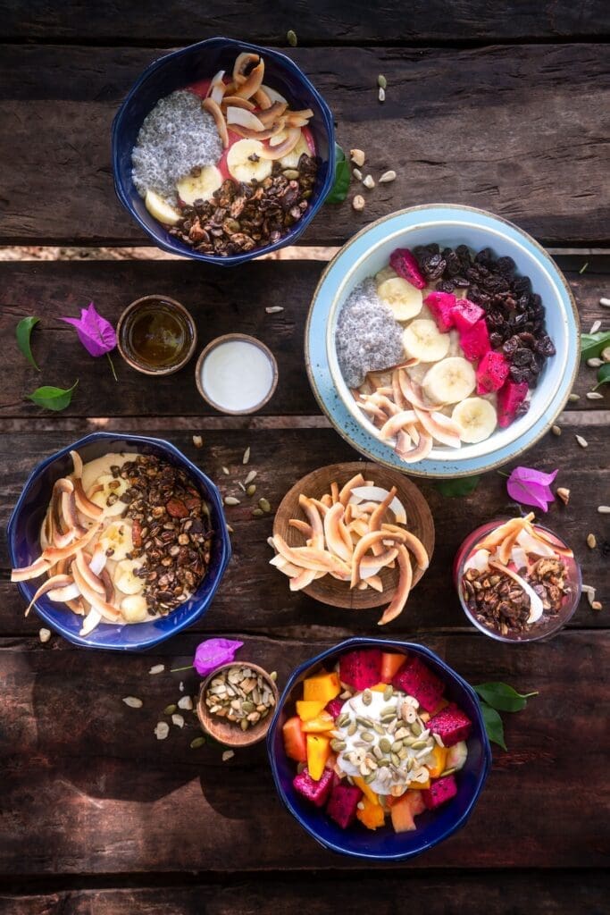 Smoothie bowls served at Boa Vida Rote