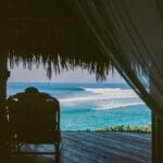 Watching the waves from the terrace at Boa Vida Rote